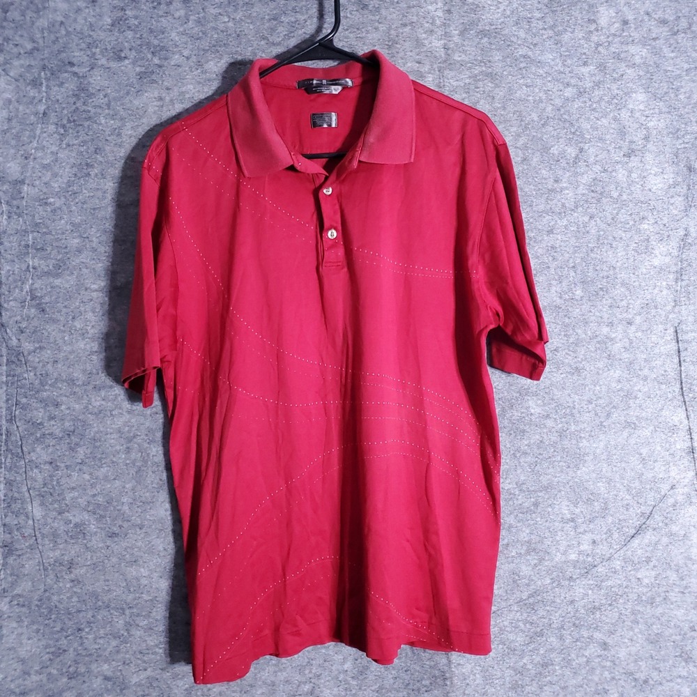 Nike Tiger Woods Polo Shirt Men M Red Short Sleeve Golf Embroidered Swoosh Sport